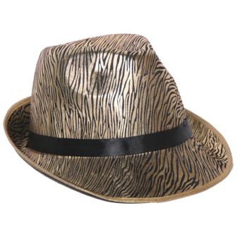 Glamour-Trilby in Tigeroptik 28 cm-gold