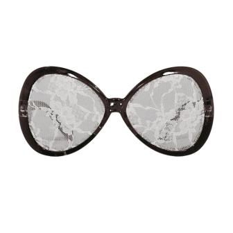 Glamourbrille mit Spitze-schwarz