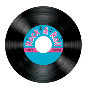 Untersetzer "Rock & Roll" 8,5 cm im 8er Pack