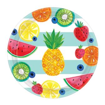 Große Pappteller "Freche Früchtchen" 8er Pack