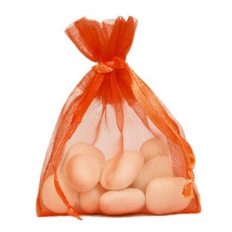 Große Organza-Säckchen 6er Pack-orange