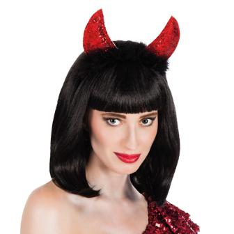 Haarreifen "Teufelshörner mit Glitzer"