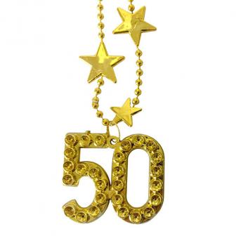 Halskette "Star des Tages" 50. Geburtstag 44 cm