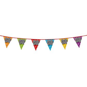 Holographische Wimpel-Girlande mit Zahlen 8 m-80