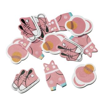 Holz-Konfetti Baby-Alarm 12-tlg.-rosa