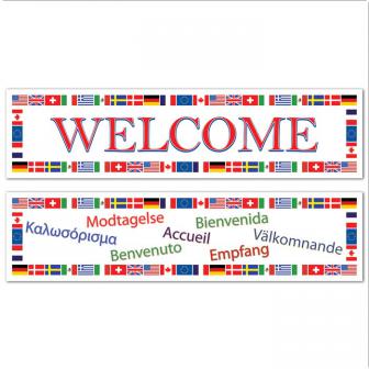 Banner Welcome "Internationale Flaggen" 2-tlg.