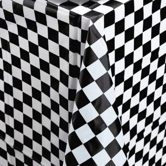 Karierte Tischdecke "Black & White" 137 x 274 cm