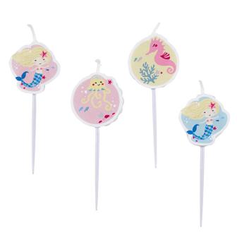 Kerzen "Niedliche Meerjungfrau" 4-tlg.