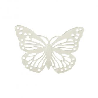 Kleine metallische Schmetterlinge 6er Pack-elfenbein