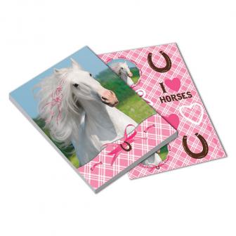 Kleine Notizbücher "Rosa Pferdetraum" mit Stickern 4er Pack