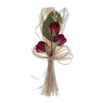 Kleine Papier-Rosensträuße "Landhaus" 2er Pack-rot