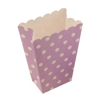 Kleine Popcorn-Tüten "Farbenfroher Punkte-Spaß" 8er Pack-flieder