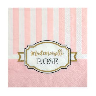 Kleine Servietten "Edle Babyparty" 20er Pack-rosa