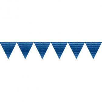 Kleine Wimpel-Girlande "Happy Dots" 274 cm-blau