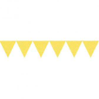 Kleine Wimpel-Girlande "Happy Dots" 274 cm-gelb