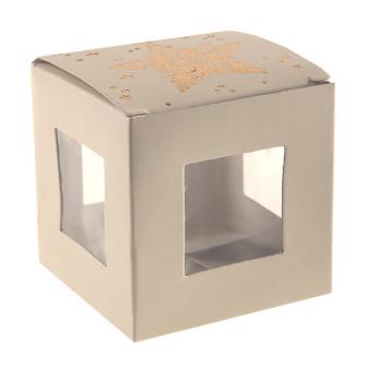 Kleine Geschenk-Boxen "Funkelnde Schneekristalle" 4er Pack-elfenbein