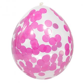 Konfetti-Luftballons "Partyspaß" 4er Pack-rosa
