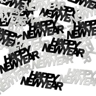 Konfetti "Auf ein frohes neues Jahr" 14 g-silber-schwarz