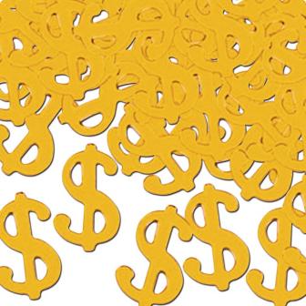 Konfetti "Goldene Dollarzeichen" 28 g