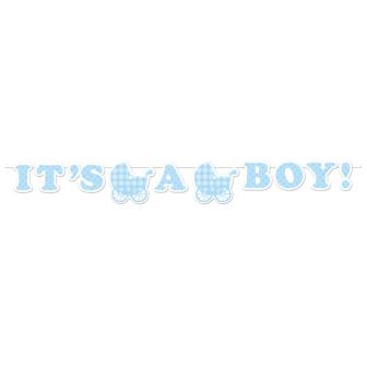 Buchstaben-Girlande "Sweet Baby Shower" 170 cm-hellblau