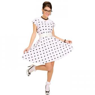 Kostüm "50s Lady" mit eingenähtem Petticoat 2-tlg.-weiß-L