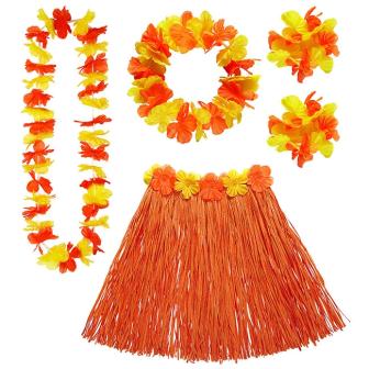 Kostüm-Set "Hawaii-Traum" 5-tlg.-orange
