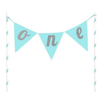 Kuchendeko "Number one" 23 cm-blau