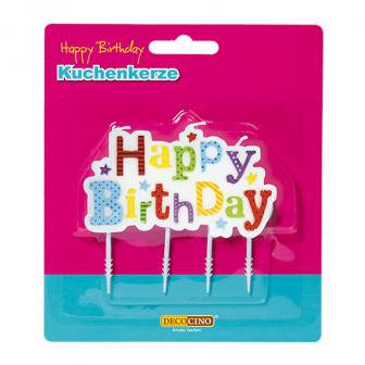 Kuchenkerze "Happy Birthday" 8,5 cm