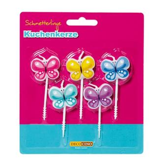 Kuchenkerzen "Schmetterlinge" 5er Pack