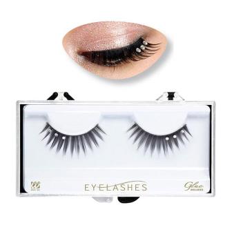 Künstliche Wimpern "Schwarz mit Strass"