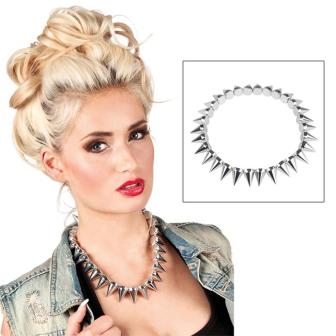 Kultige Stachel-Halskette "Metall-Optik"