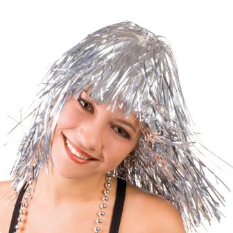 Lametta-Perücke-silber