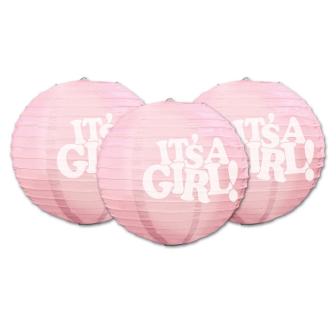 Lampion "It's a girl" 3er Pack-rosa