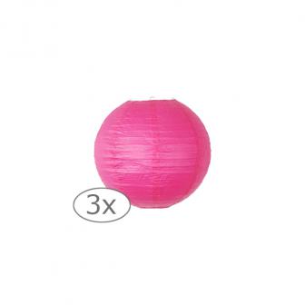 Einfarbige Lampions 3er Pack-15 cm-pink