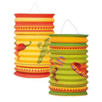 Laterne "Happy Fiesta" 16 cm 2er Pack