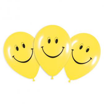 Luftballons Gelber Smiley 7er Pack