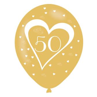 Luftballons "Goldene 50" 6er Pack