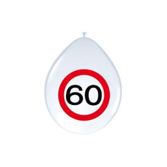Luftballons Verkehrsschild 60. Geburtstag 8er Pack
