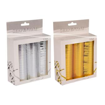 Luftschlangen Metallic 3er Pack