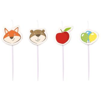 Mini-Figurenkerzen "Tierische Freunde" 4er Pack