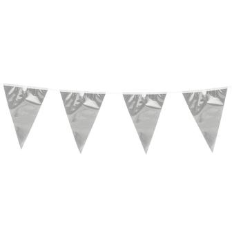 Mini Wimpel-Girlande "Metallic" 3 m-silber