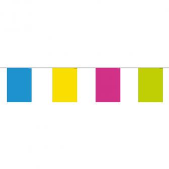 Mini-Wimpelgirlande mit einfarbigen Flaggen 4 m