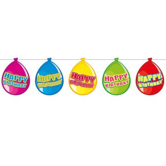 Motiv-Girlande "Bunter Geburtstagsspaß" 10 m Happy Birthday