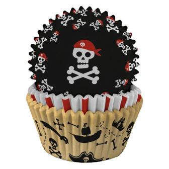 Muffin Papier-Förmchen "Piraten-Nacht" 75er Pack