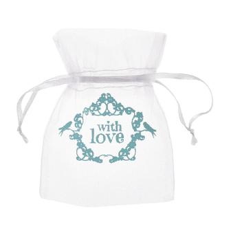 Organza-Säckchen "With love" 10er Pack-grün