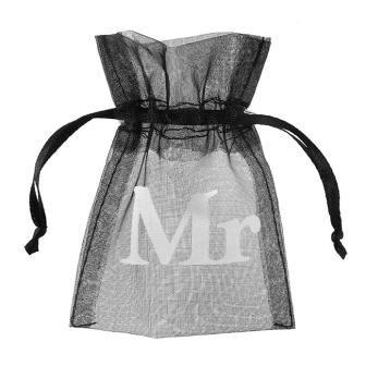 Organza-Säckchen "Mr & Mrs" 10er Pack-Mr