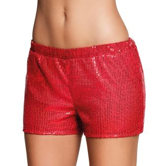 Pailletten-Hotpants Größe M-rot