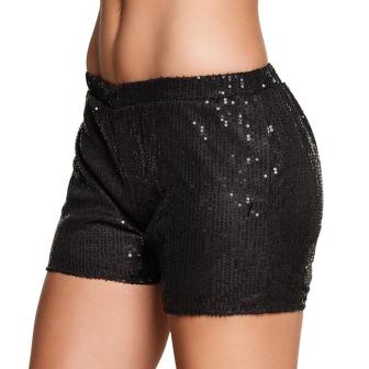 Pailletten-Hotpants Größe M-schwarz