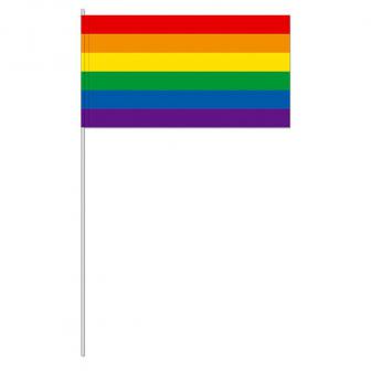 Papier-Fahnen Regenbogen-Pride 10er Pack