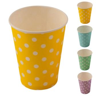 Pappbecher "Farbenfroher Punkte-Spaß" 8er Pack